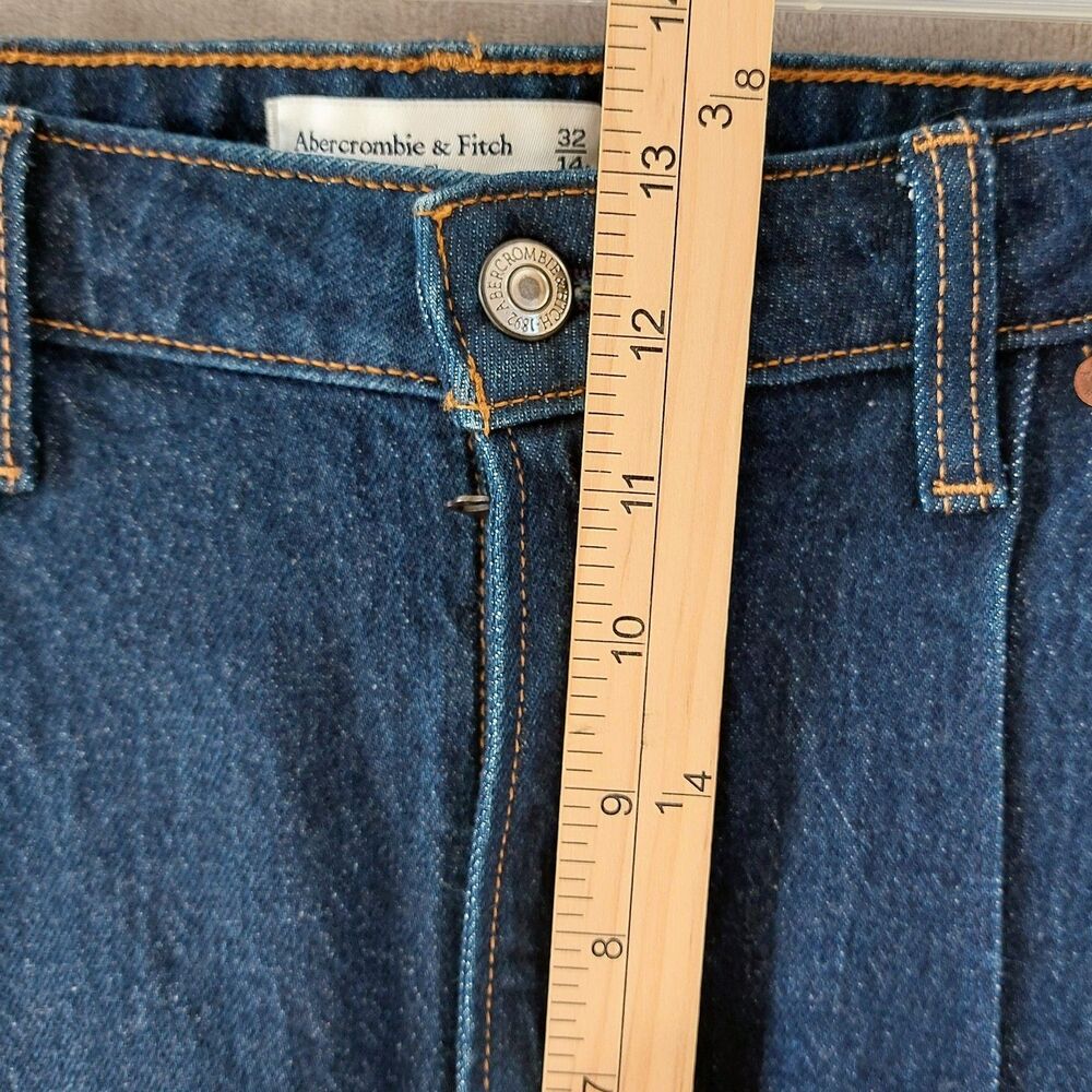 Abercrombie & Fitch The Vintage Flare High Rise Curve Love Women's 32 Dark Wash - Picture 9 of 11